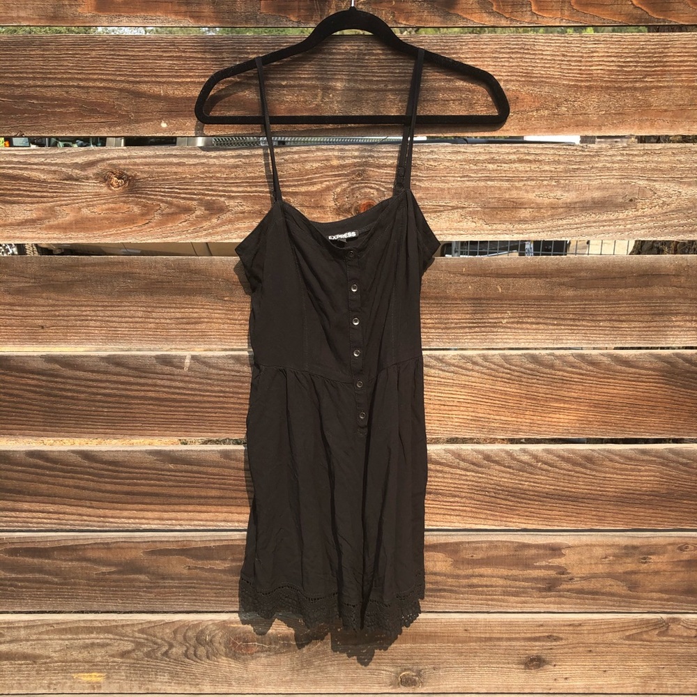 ***SOLD***Black romper button up